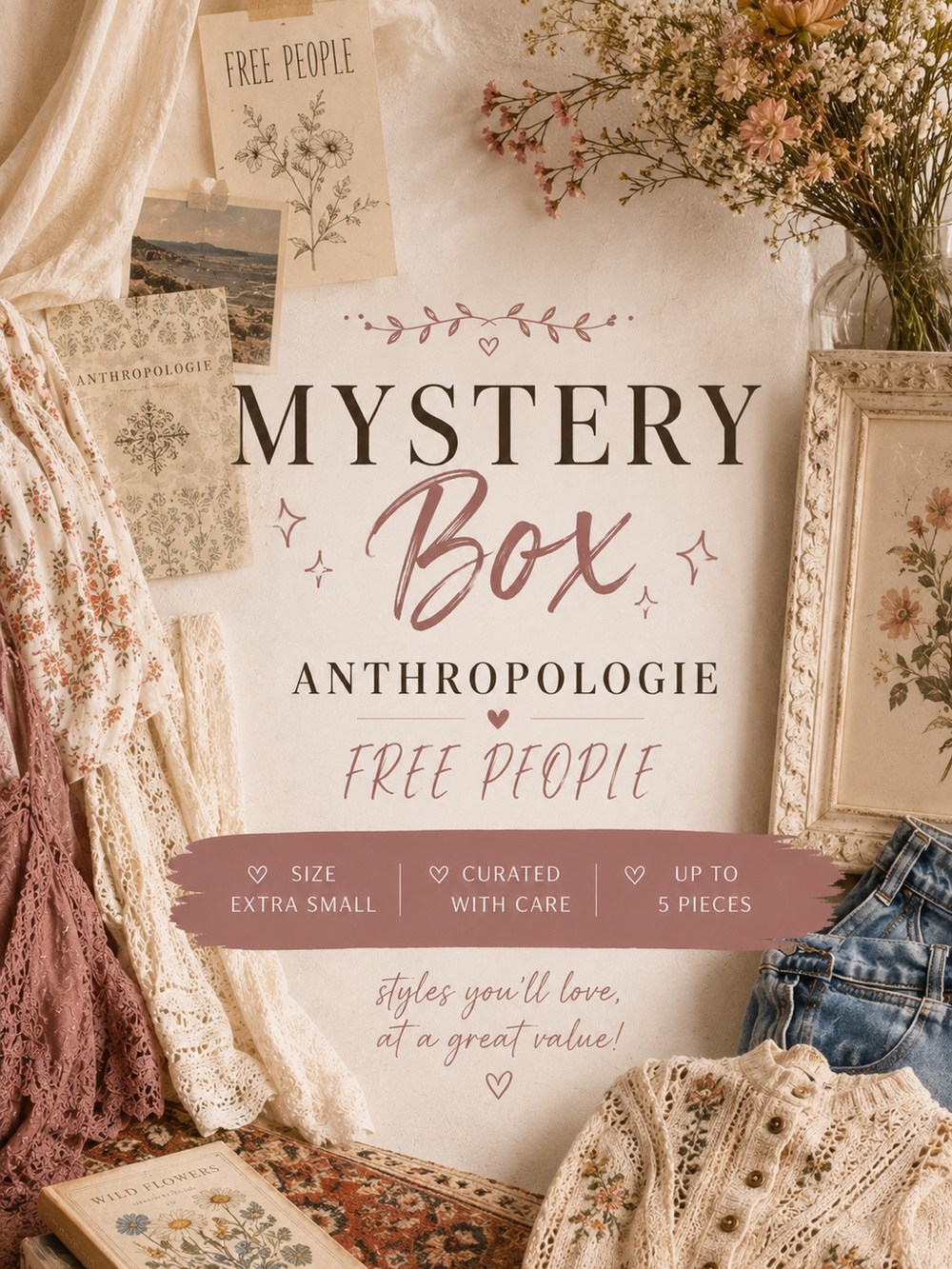 💜Firm Price💜nwt Free People X Anthropologie mystery box XS US2